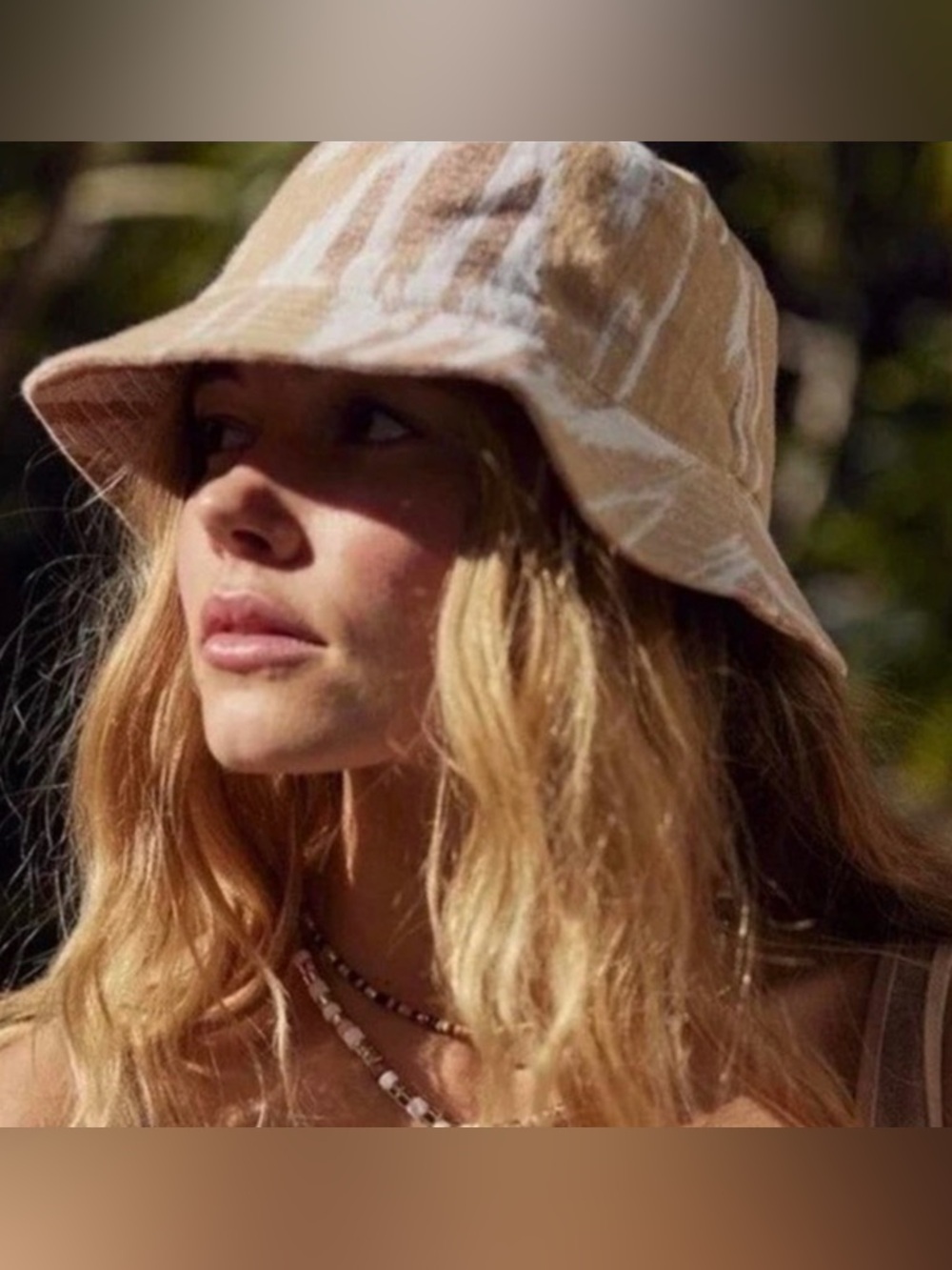 Aerie 100% Cotton Beige Tie-Dye Bucket Hat - Women Accessories
